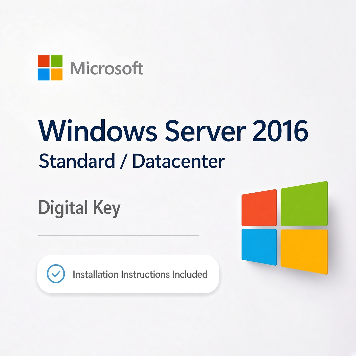 Windows Server 2016 Standard/Data Center Digital Key