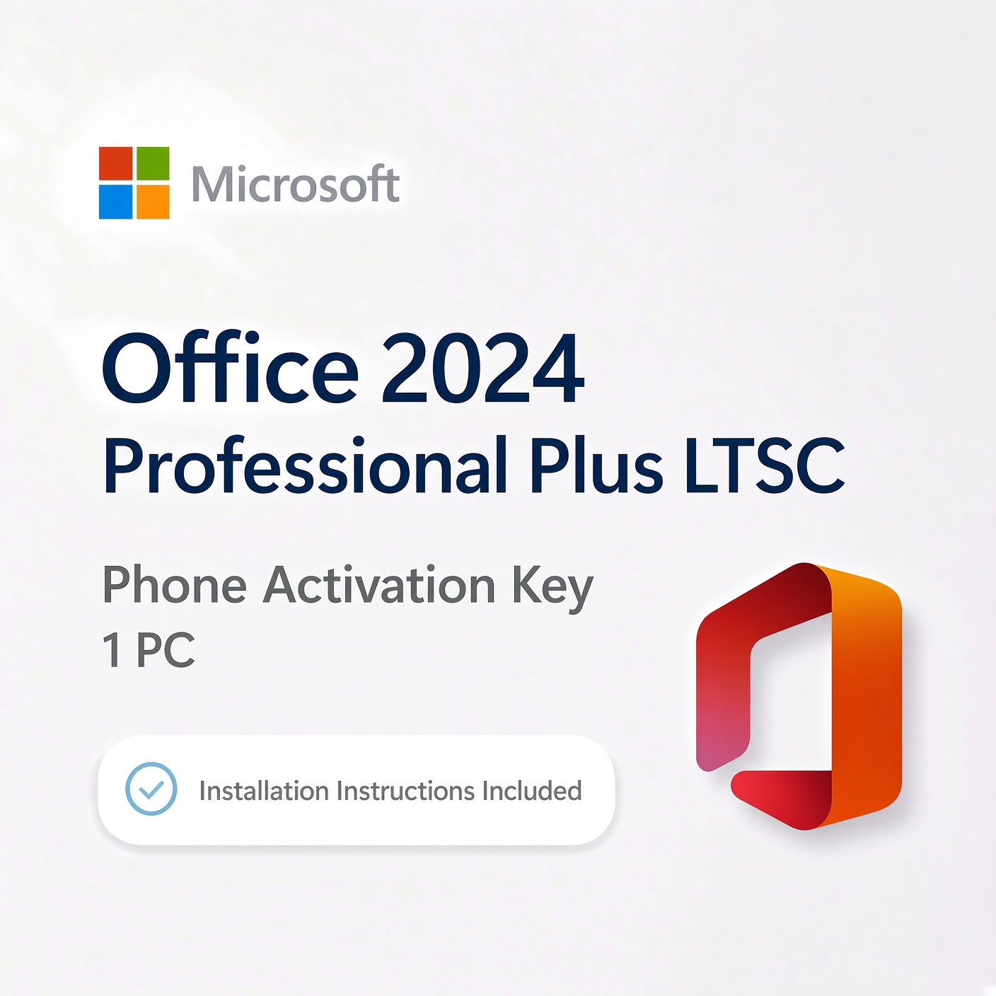 Microsoft Office 2024 Professional Plus LTSC | Tel Key | 1PC.